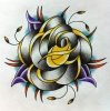 new school rose tattoo flash